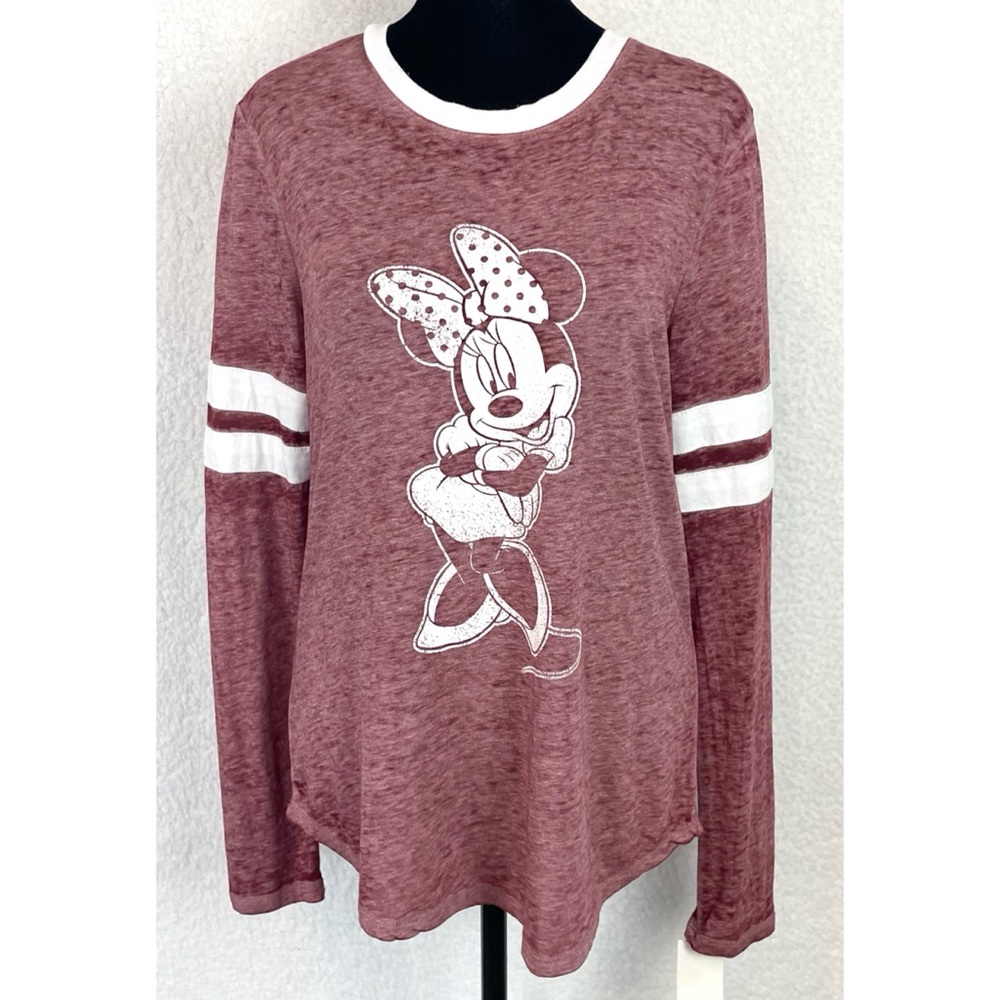 (NWT) DISNEY • Maroon/White Minnie Mouse Long Sleeve Casual Shirt, M - Picture 14 of 14